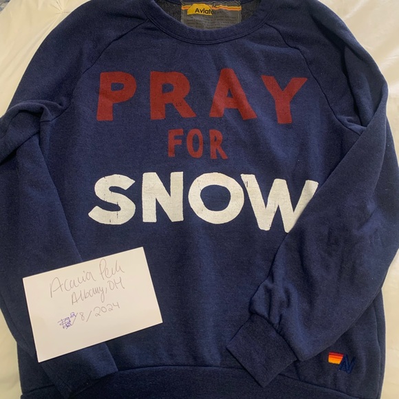 - Aviator Nation Navy 'Pray for Snow' Sweatshirt - Picture 2 of 3